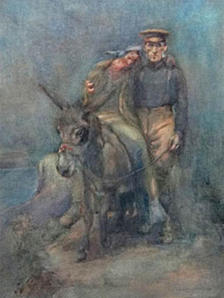 The highlight of the group of World War I paintings offered at International Art Centre on 25 March was a version of the famous watercolour by Horace Moore Jones, Simpson and his Donkey. Last sold in 2008 for $110,000, the low estimate this time round was $150,000, but like Auckland house prices climbing sky high in record time, four phone bidders whisked the final sale price up to $220,000, a record for the artist. 